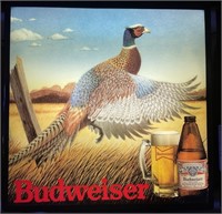 Lighted Budweiser pheasant sign 18“ x 18“