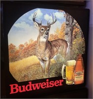 Lighted Budweiser Whitetail deer sign 18“ x 18“