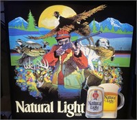 Lighted Natural Light beer sign 18“ x 18“