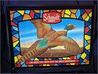 Schmidt beer Lighted pheasant beer sign  20“ x