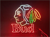 Budweiser Chicago Blackhawks neon sign 22" x 20“