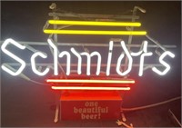 Schmidt's beer one beautiful beer neon sign 25“ x