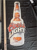 Coors light metal sign. Approximately 14” by 33”