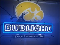 Bud Light Iowa Hawkeye enjoy responsibly lighted
