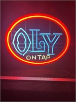 Oly On Tap lighted neon. Approx 24 x 20