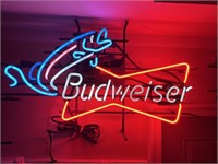 Budweiser lighted neon light with fish