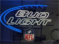Bud light official beer sponsor NFL lighted neon