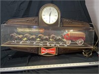Double sided lighted Budweiser clock and light