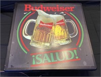 Lighted Budweiser Salud! Sign