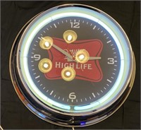 Miller high life lighted neon clock