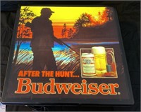 Budweiser, after the hunt… lighted sign, 18” x