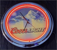 Coors light, neon lighted clock