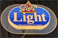 Blatz light, lighted beer sign