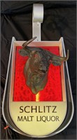 1972 Schlitz malt liquor lighted bull sign