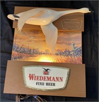 Wiedemann fine beer, trumpeter swan lighted sign:
