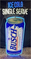 2013 Busch “ice cold single serve” neon sign