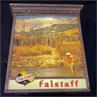 Lighted Falstaff beer sign with extra inserts