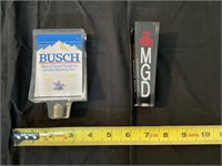 Busch and MGD tap handles