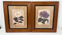 Maple Framed Hydrangea & Camellia Prints