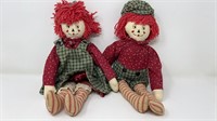 Handmade Raggedy Ann & Andy Stuffed Dolls