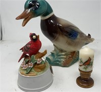 Ceramic Duck, Cardinal Music Box and Cardinal