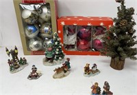 Assortment of Christmas Village Decor & Ornaments