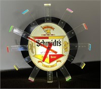 Schmidt’s & Sons of Philadelphia lighted fin clock