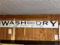 Wash and dry self service laundry wooden sign