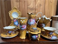 Vintage Display Gold And Floral Tea Set