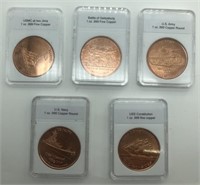 Copper Coins 1 oz .999 Fine Copper Round Civil War