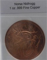 Fine Copper 1 OZ .999 Fine Copper Design Norse