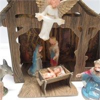 VINTAGE NATIVITY 18 FIGURES TALLEST 4' AND