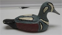 9" MILEY SMITH HARLEQUIN DRAKE DUCK DECOY SIGNED