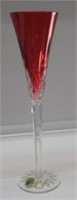 12" WATERFORD LISMORE JEWELS RUBY TOASTING FLUTE