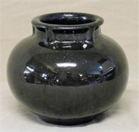 Fulper Black and Dark Green Crystalline Vase.