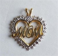 10K Mt. Rushmore Black Hills GOLD Pendant "MOM"