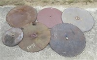 (7) Assorted buzz saws. Largest measures 32"