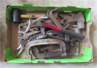C-Clamps, vise grips, hammers, etc.