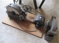 (2) Vintage griding wheels with (1) electric