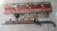 Antique beam scale and various levels. Largest