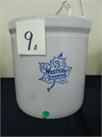 Western Stoneware 3 Gal. Double Stamp Crock w/