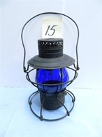 Lionel MOPAC Railroad Lantern w/ Blue Globe -