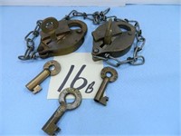 (2) C.R.I. & P. RR Pad Locks w/ Keys & (3) Keys