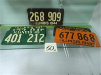 (8) Illinois WWII Soy Bean License Plates -