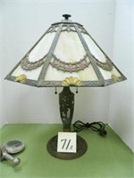 Vintage Caramel Slag Glass Parlor Table Lamp -