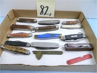 Flat of (14) Misc. Pocket Knives & Civil War -