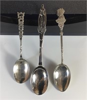 3 BRITISH STERLING SPOONS 4 3/4 INCHES