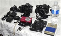 Nikon Canon Lot Of Cameras Chargers Etc.