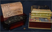 4 Vintage Dresser Jewel Boxes As One Lot!