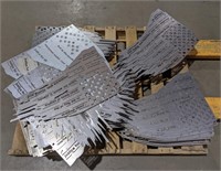 Pallet lot of bare metal wall art. Including